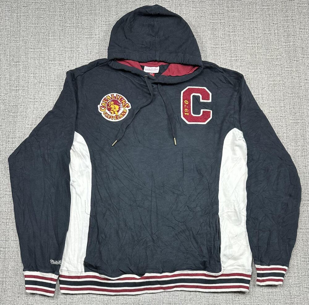 Cleveland Cavaliers Sweatshirt Mens XL Black NBA Hoodie Mitchell & Ness
